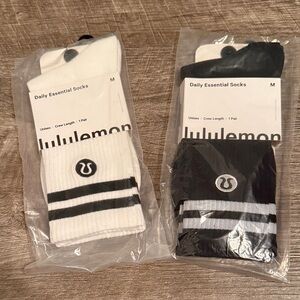 lululemon athletica Black and White Crew Socks